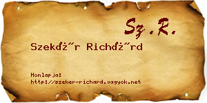 Szekér Richárd névjegykártya